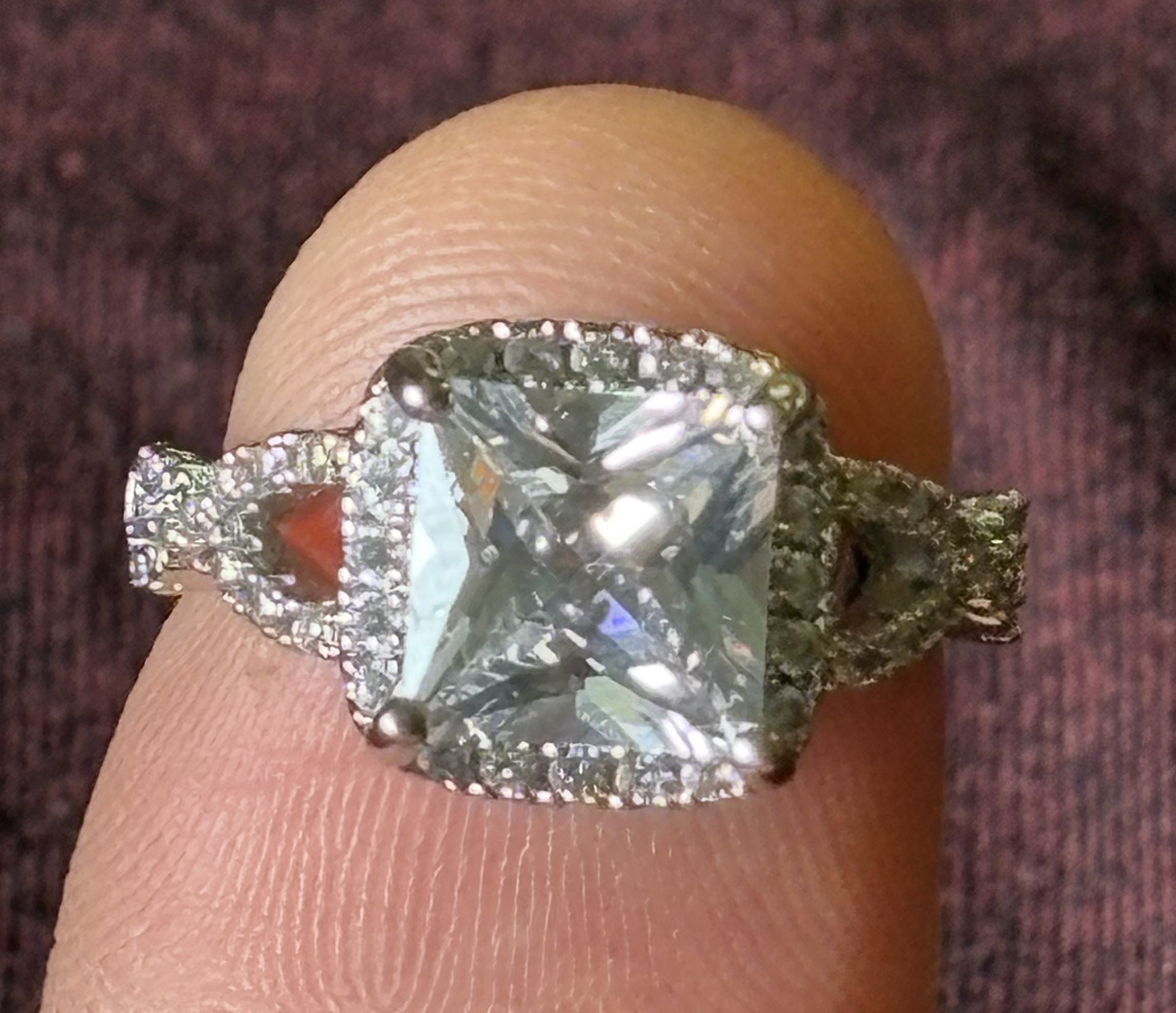 Princess Cut CZ Engagement Ring - size 4-5