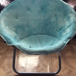 Fur Saucer Chair Aqua.