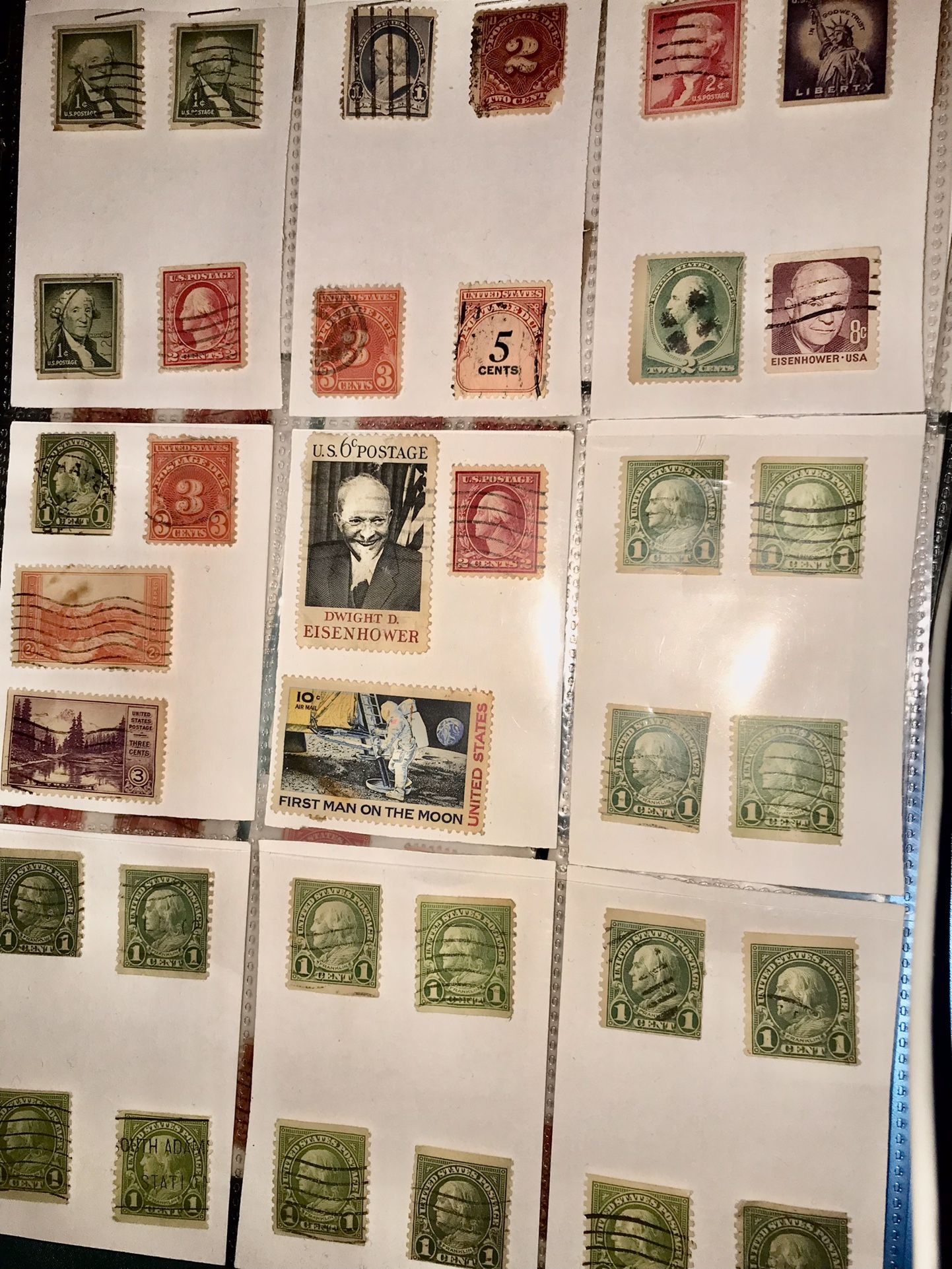 Rare George Washington And Benjamin Franklin One Two And Three Cent Stamps
