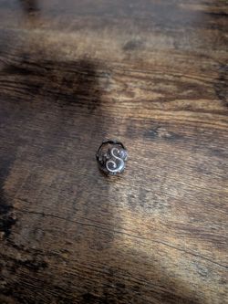 Vintage G & S Biker Ring Cast Pewter Silver tone Sculptural Scroll Design