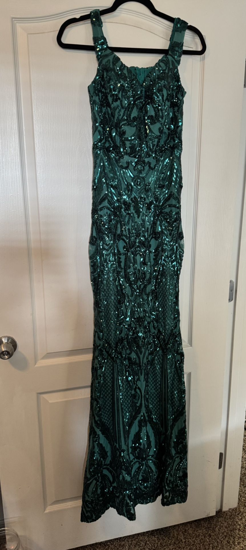 Teal Sequin Formal Dress