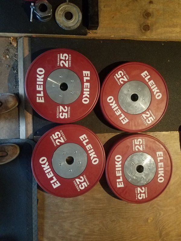 Eleiko IWF certified training discs (bumper plates) for Sale in Houston