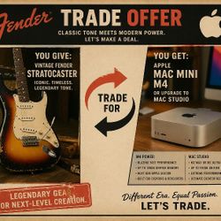 Fender Guitar trade  Mini Mac M4 or Mac Studio