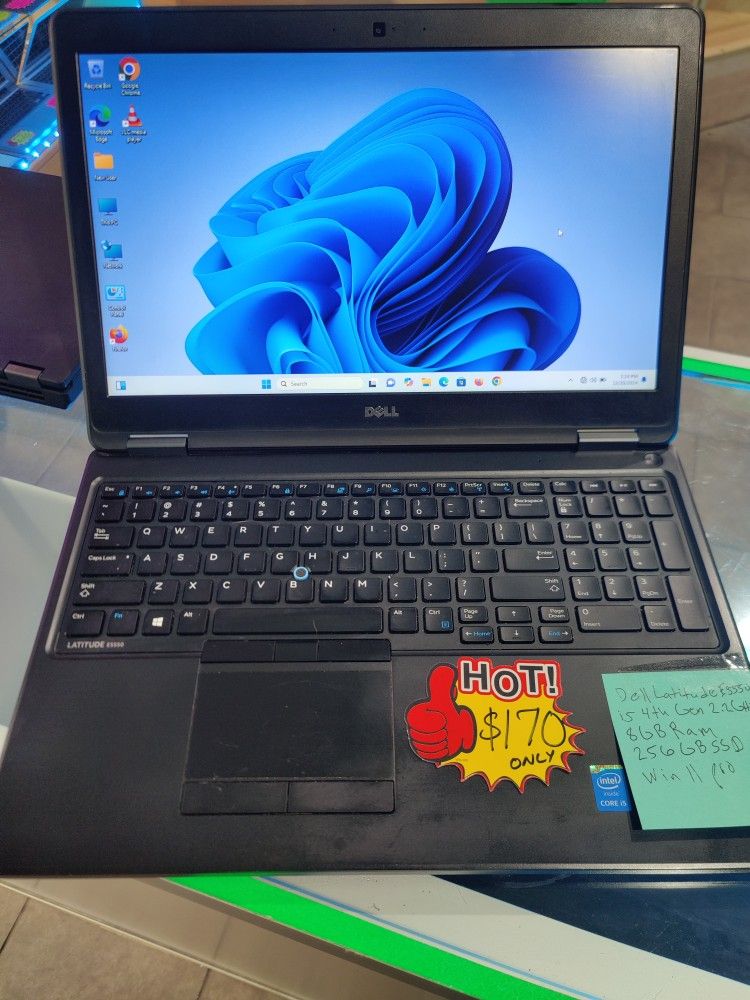 Dell Latitude E5550 15.6" Intel Core i5-4th Gen 8GB Ram 256GB SSD Win 11 Pro
