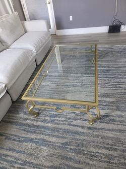Coffee table and end table set gold/copper perfect for modular couch