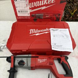 New Milwaukee 1" SDS Plus D-Handle Rotary Hammer Drill Kit-5262-21-Open Box Unused- Handle/Depth, Case,