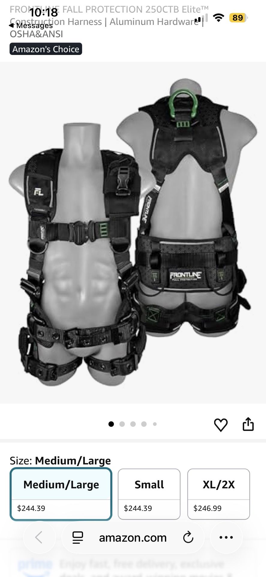 Frontline Safety Harness M/L