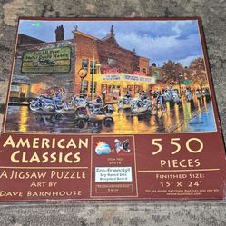 "American Classics" Motorcycles by Dale Barnhouse 550pc Puzzle New & Sealed!!!