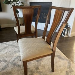 4 Wooden dining chairs with chair cover
