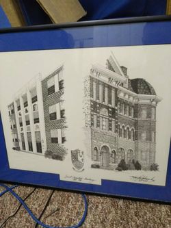Saint Benedict academy in pencil sketch