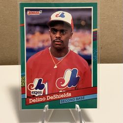 1991 Donruss DELINO DeSHIELDS Error Card no dot after INC #555 Expos