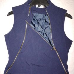 Calvin Klein, Dark Blue, Vertical-Zip, Size 10 Dress