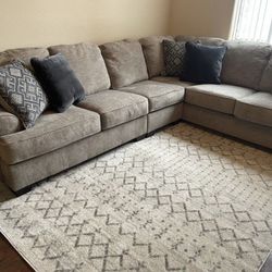Bovarian Stone 3pc Sectional L Shape Sofa