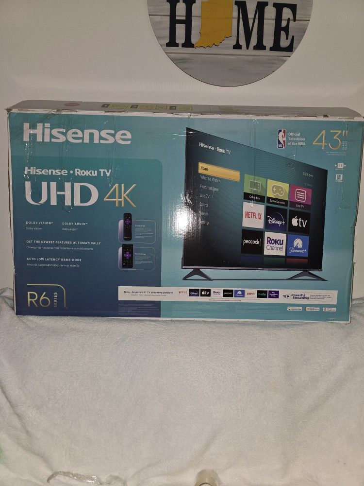 40" SMART HISENSE ROKU TV UHD 4K W/REMOTE AND "FEET" IN BOX FLAWLESS EXCELLENT CONDITION