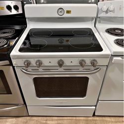 Ge White Glass Top Stove