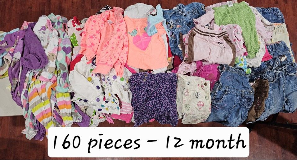 160 Pieces 12 Month Old Clothing