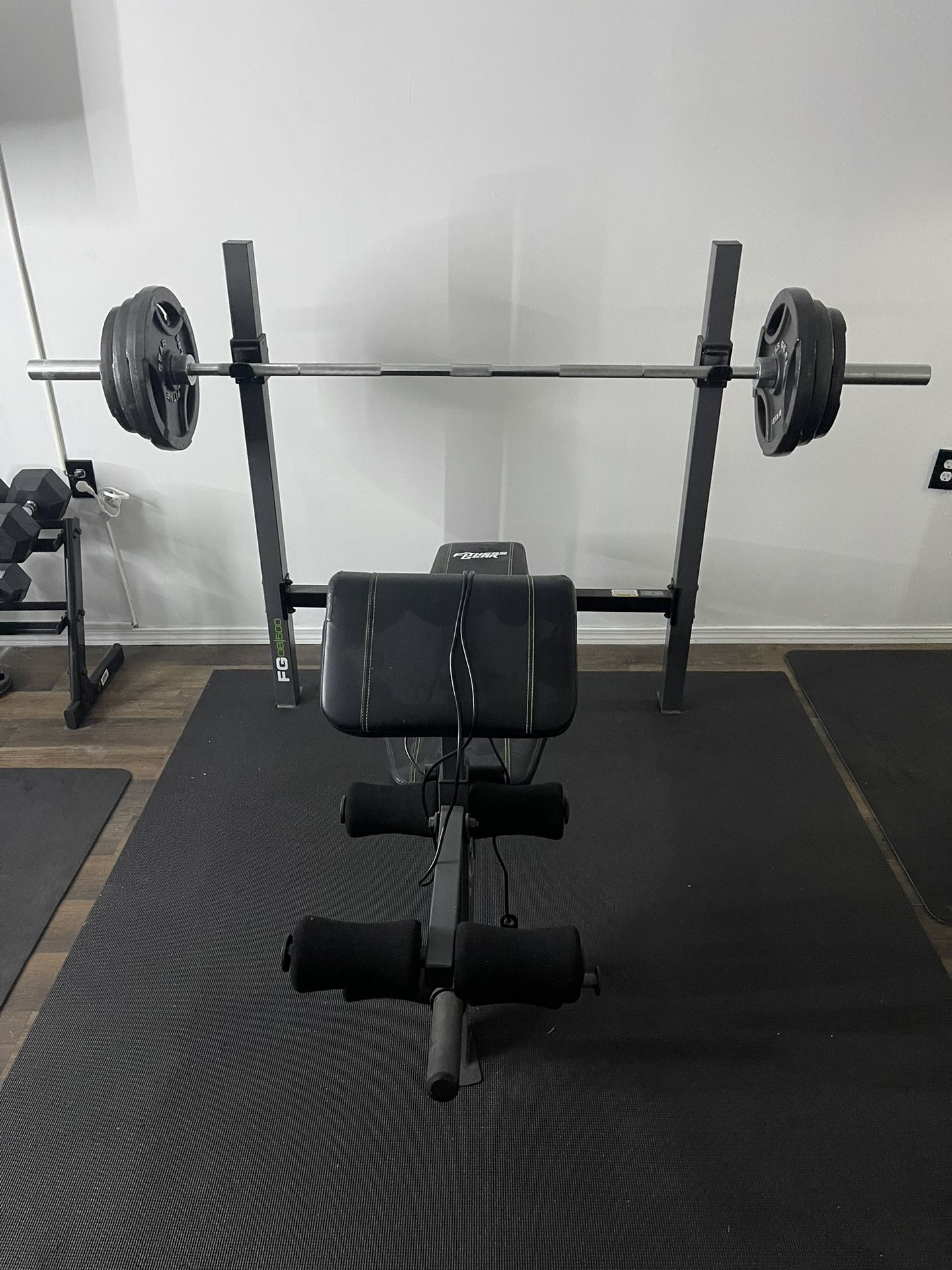 Weight Bench, Bar And Weights