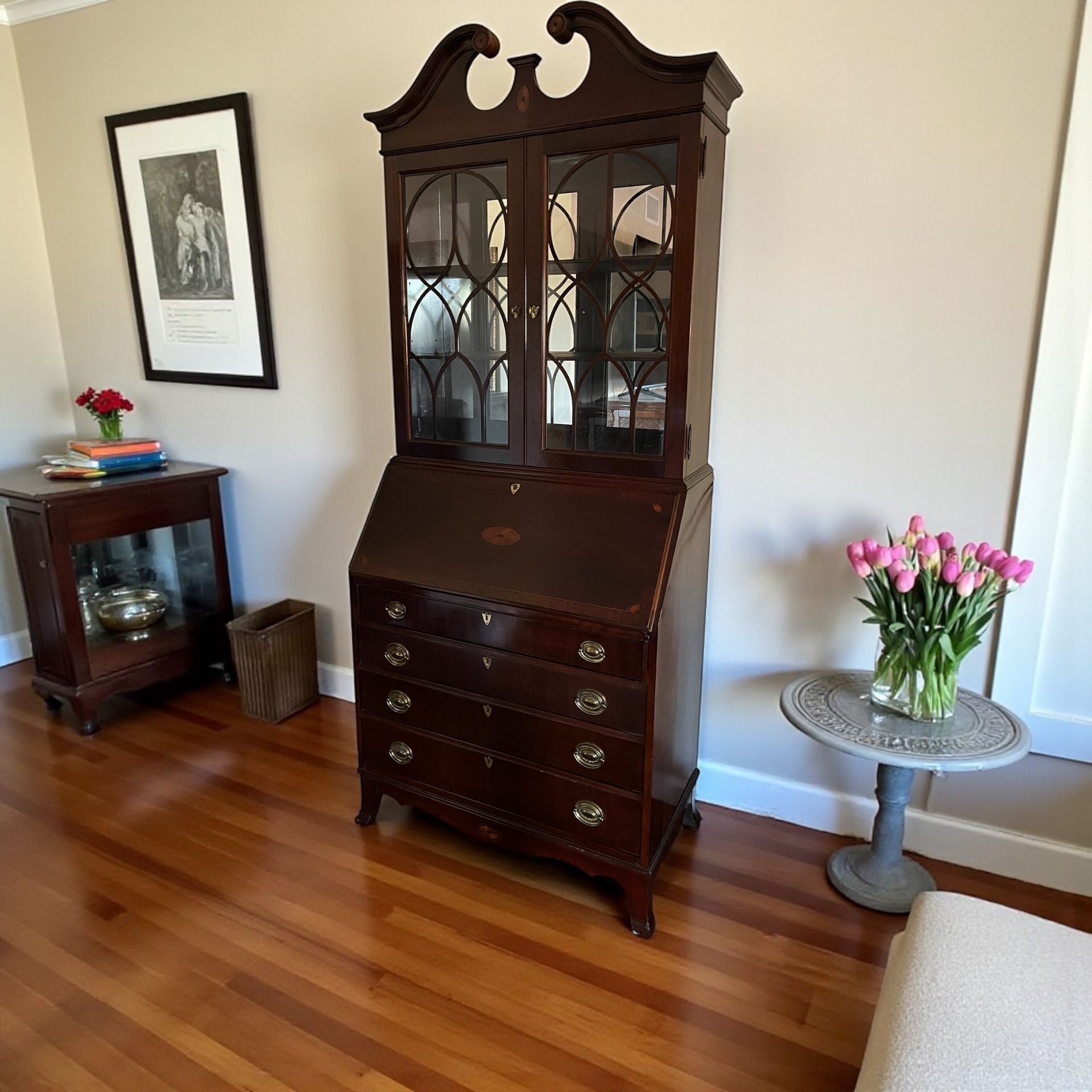 Georgian style secretary desk With Hutch 
