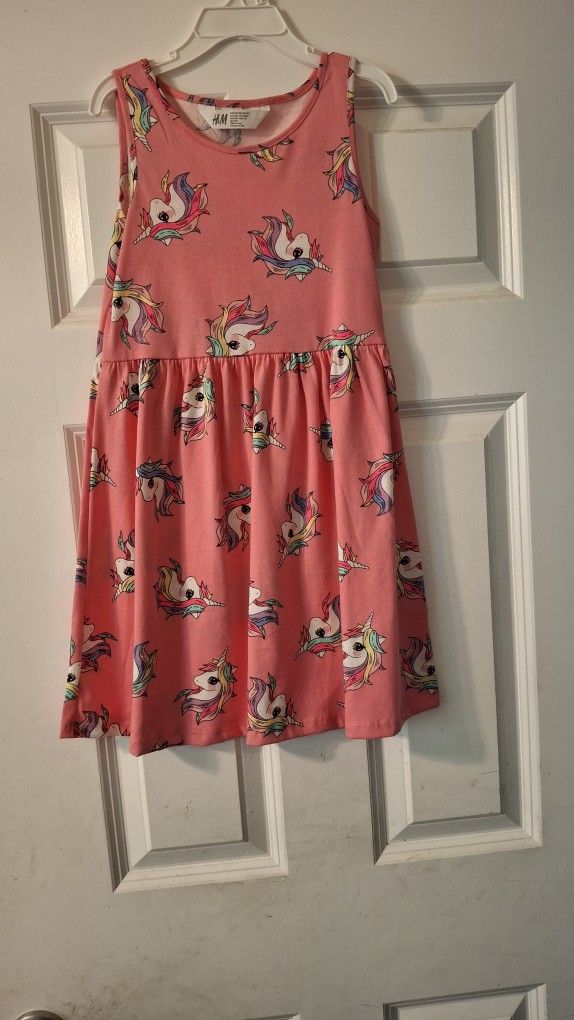 H&M Unicorn Dress Size 6/7
