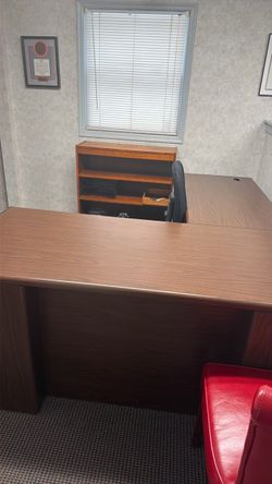 L-Shaped Office Desk Wood Laminate