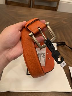 Brand new Gucci GG Logo Women Belt orange Leather