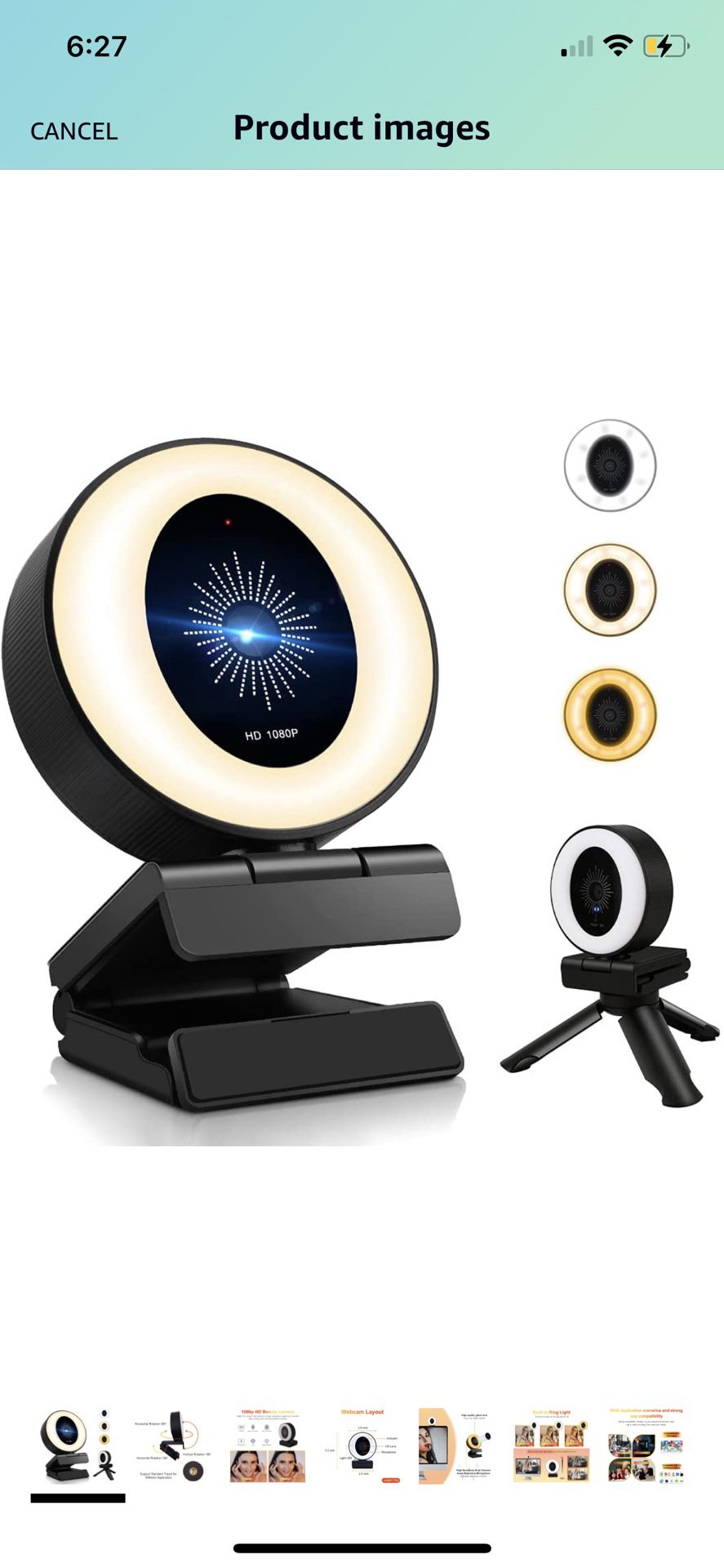 Webcam 1080P with Microphone & Light