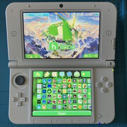 Nintendo White 3DS XL With Pokemon Bank, Pokemon DS, Stylus, 64 GB SD Card