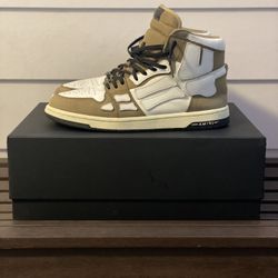 High Top Amiri Skel-Top Sneakers  (Black/Brown Leather) OG Box