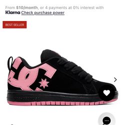 Pink dc shoes (size 8)