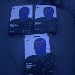 Three Blue Nike Hyperwarm Hoods