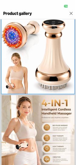 Lymphatic Drainage Massager, Helps Reduce Stretch Marks & Cellulite, for Legs, Arms & Belly, Body Sculpting Machine with Microcurrent, Light, Heat & V