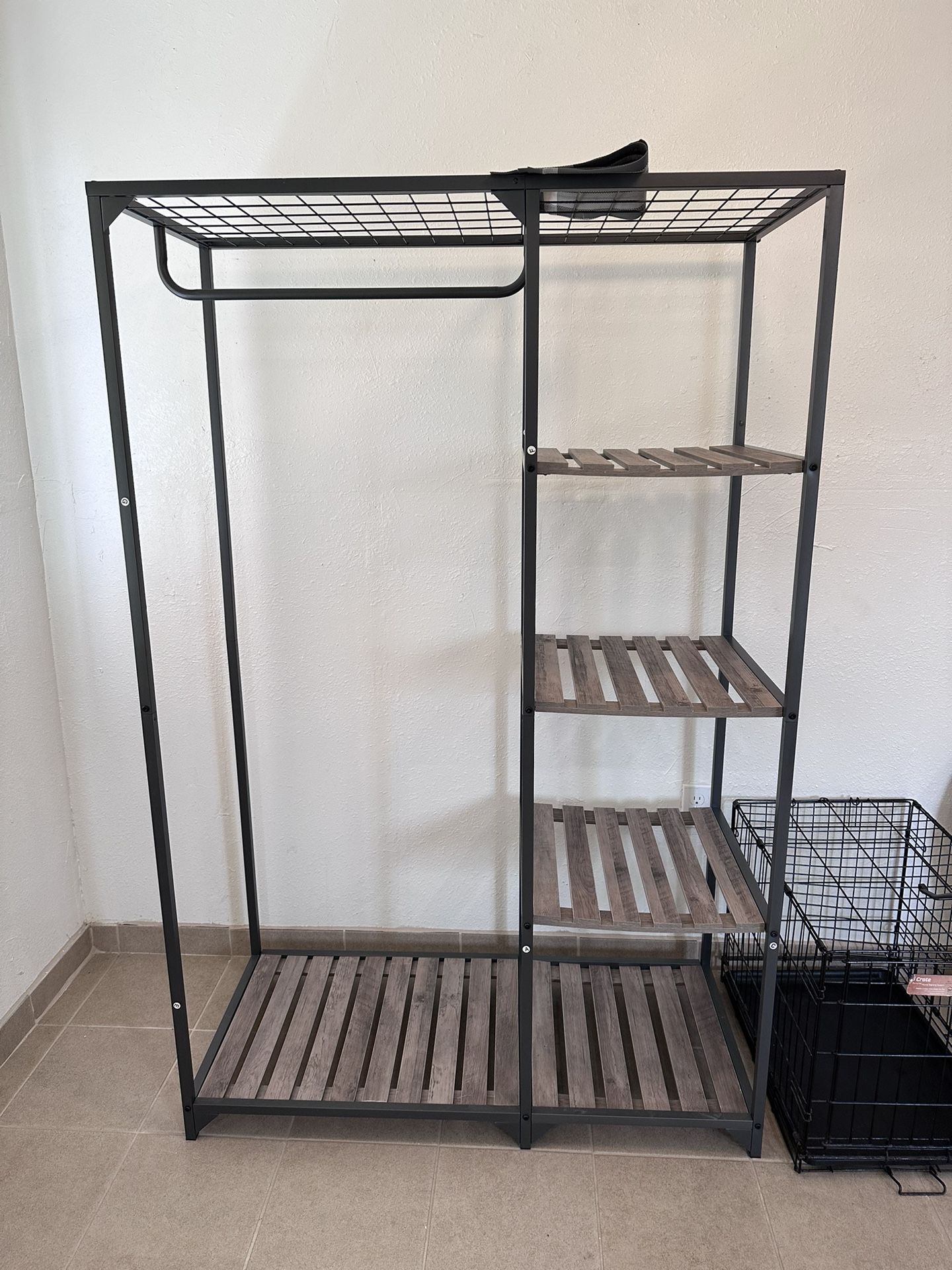 Wood And Metal Garment Rack