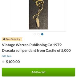 Vintage Warren Publishing Co 1979 Dracula Soil Pendant From Castle Of 5,000 Brand New In Packaging 