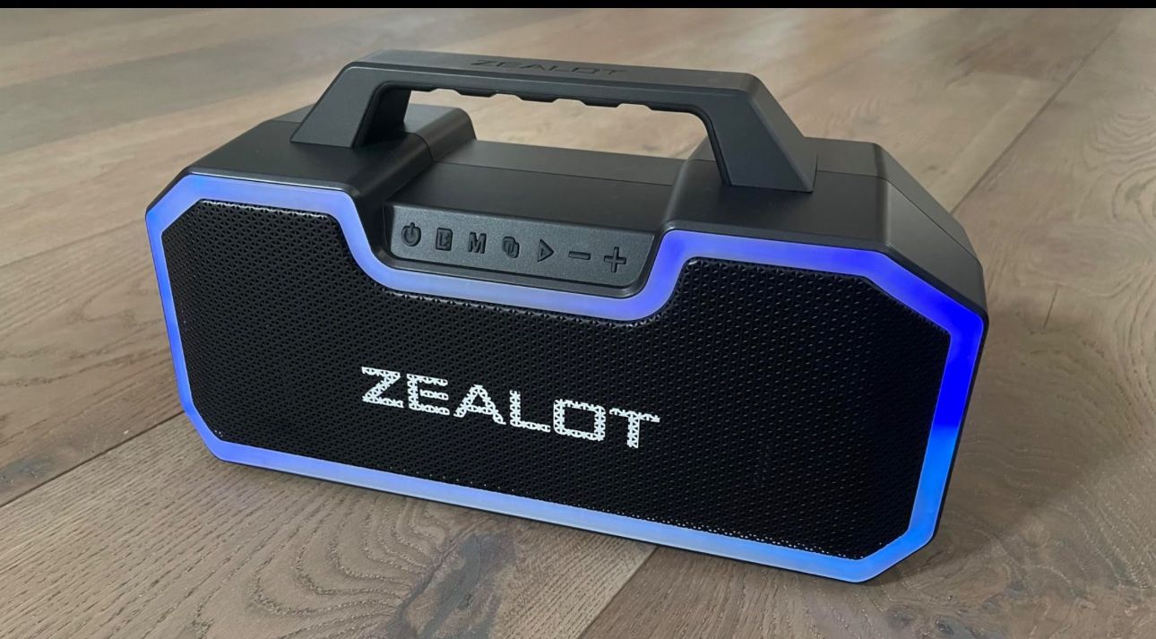 ZEALOT Bluetooth Speaker,80W Wireless Speakers With Dual Paring,IPX7 Waterproof Speaker With 16,000MAh Big Battery,40H Playtime,Stereo,Party, Beach Po