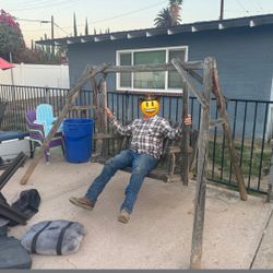 Wooden Bench Swing 