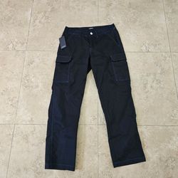 True Religion Brand Jeans Men's Baggy Cargo Pant Size 32x32 Jet Black Blue $164