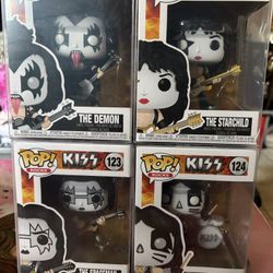Complete Set Of 4 Kiss Funko Set