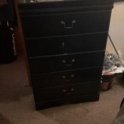 Black Wood Chest Dresser 