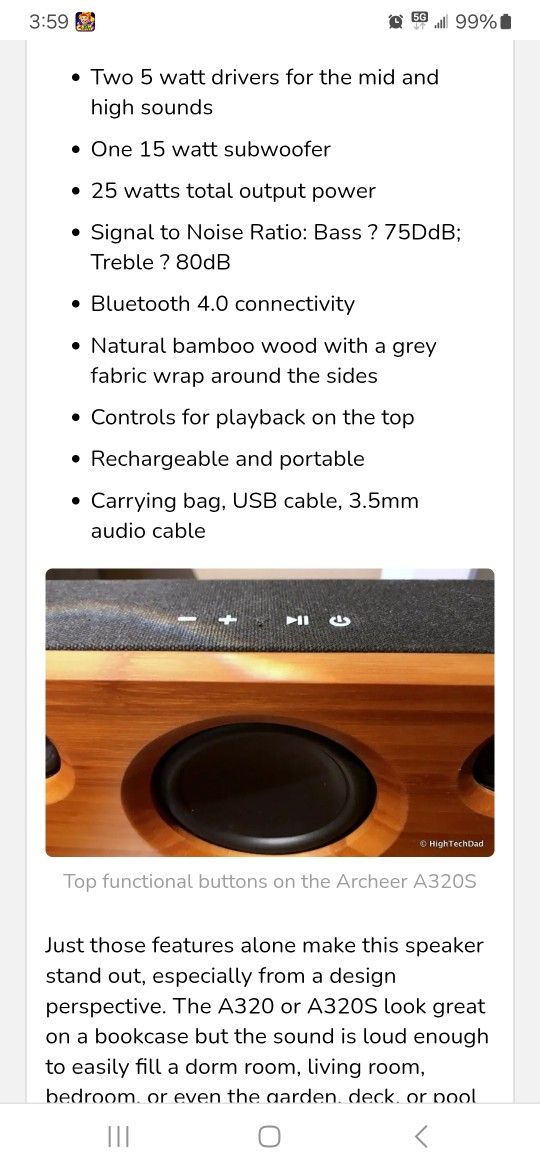 Archeer 320 Portable Bluetooth Speaker