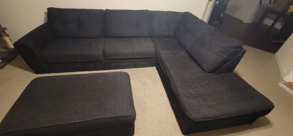 Sectional with Ottoman for $850, Negotiable/OBO!