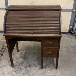 Antique Child’s Roll Top Desk Oak