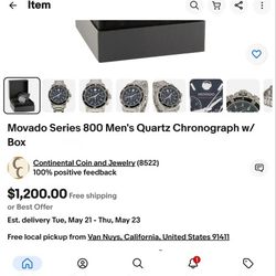 Low Price!!!! Movado Series 800 Tachymeter Wrist Watch for Men