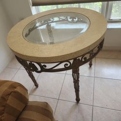 Round Top Glass and Quartz,  Used Good Condition