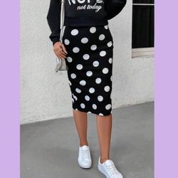 MOA Black and White Polka Dot Skirt