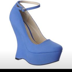 Women's Blue Wedge Sandals 