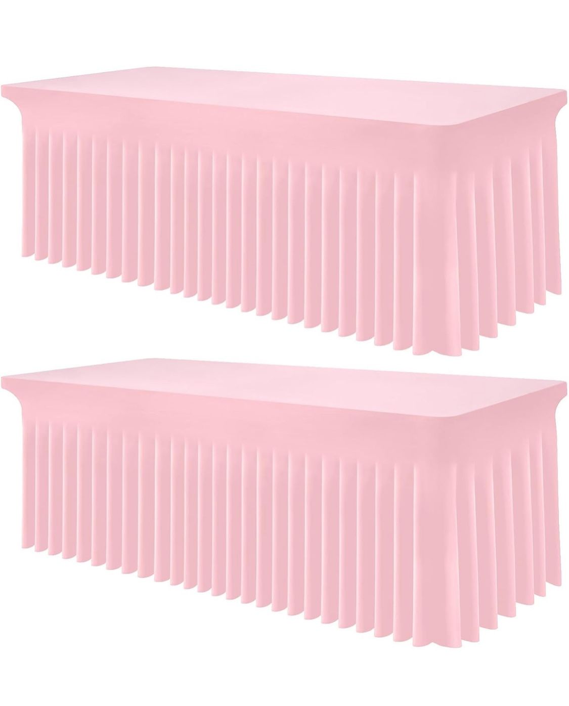 Smiry Spandex Tablecloth 2 Pack, Elastic Fitted Stretch Tablecloth For 6FT Rectangle Tables, Waterproof Washable Table Cover Skirt For Wedding, Banque