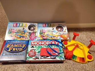 Board Game Bundle- Monopoly, Game of Life, Family Feud, Headbanz, Pie in Face