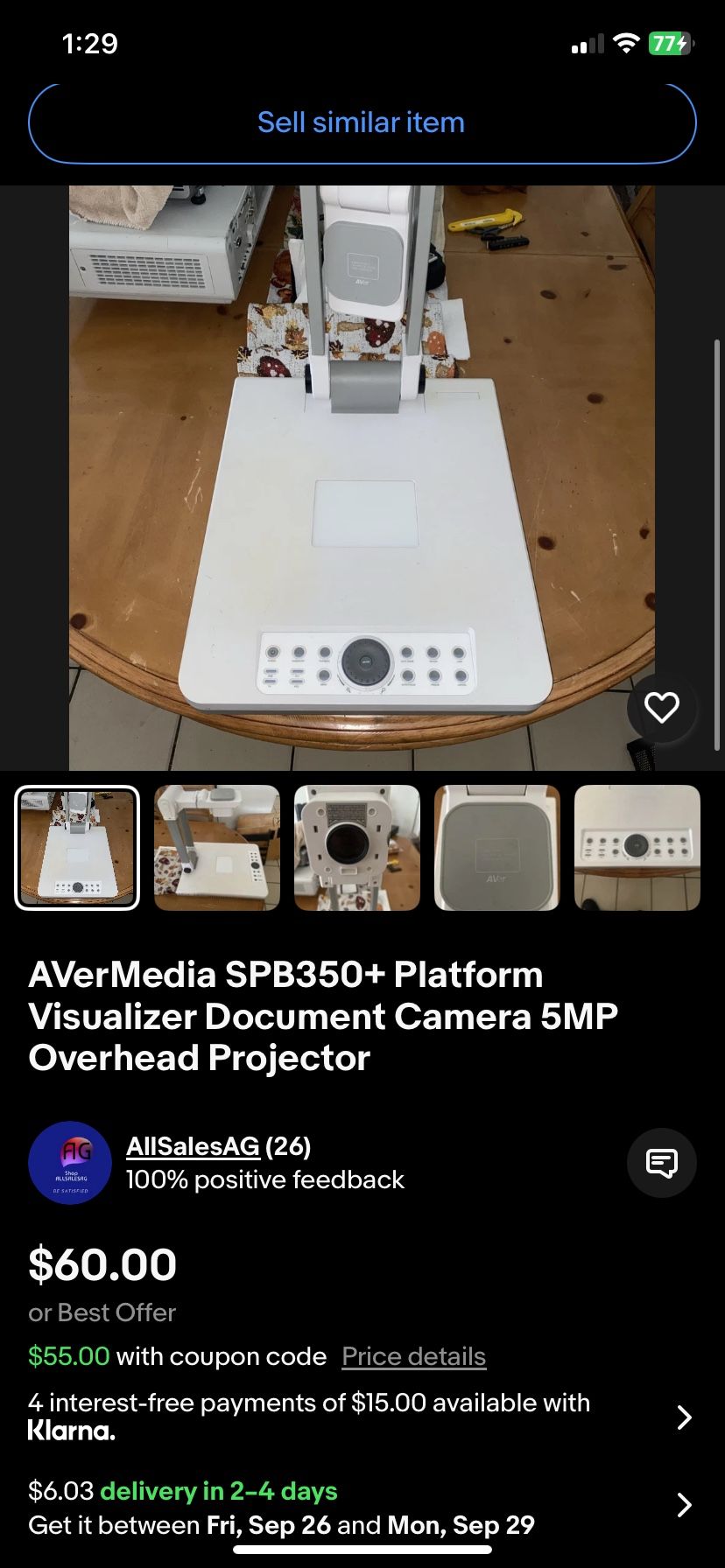 AVerMedia SPB350+ Platform Visualizer Document Camera 5MP Overhead Projector