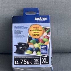 2 Pack OEM Brother LC75BKXL Ink (Black Xtra Large)