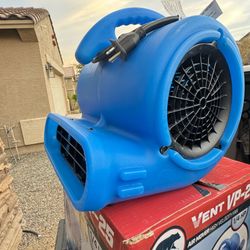 B-Air 1/4 HP Air Mover Blower Fan for Water Damage Restoration Carpet Dryer Floor Home and Plumbing Use in Blue